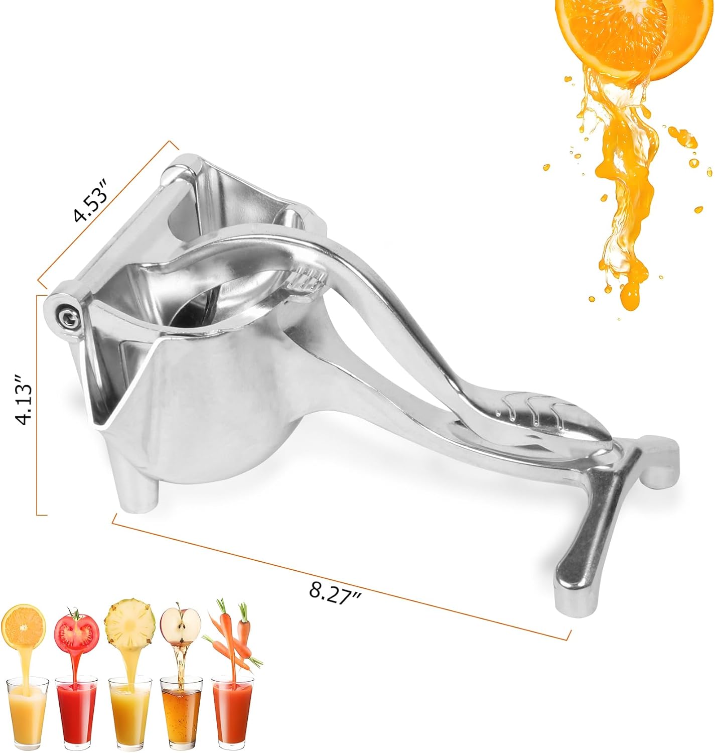 Large Lemon Squeezer. Aluminium Alloy Manual Fruit Citrus Juicer. Heavy Duty Hand Press Orange Juicer. Lemon. Pomegranate and Lime. Easy Squeeze Extractor Tool. Bonus 6 Pcs Filter Bags